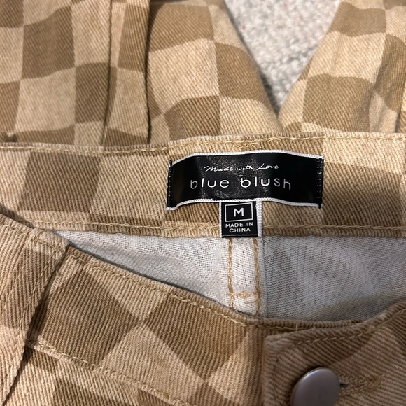Blue Blush Checkered Jeans- Medium - Picture 2 of 3